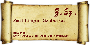 Zwillinger Szabolcs névjegykártya